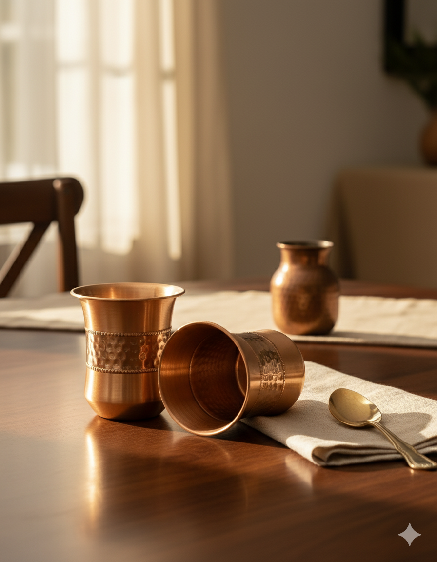 Vintage Damru Glass - Copper Copper product view 3 - Viviana London artisan collection